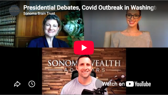 Presidential Debates, Covid Outbreak in Washington and the Stock Market